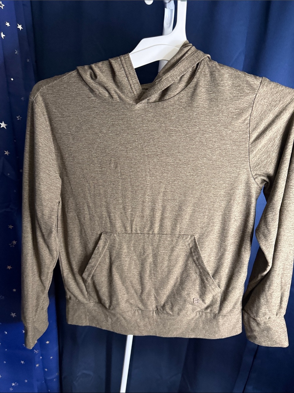 Layer 8 Women's Hooded Pullover Sweatshirt in Brown Heather
